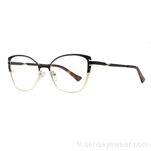 Luxury Bevel Metal Women Cat Eye Optical Frames